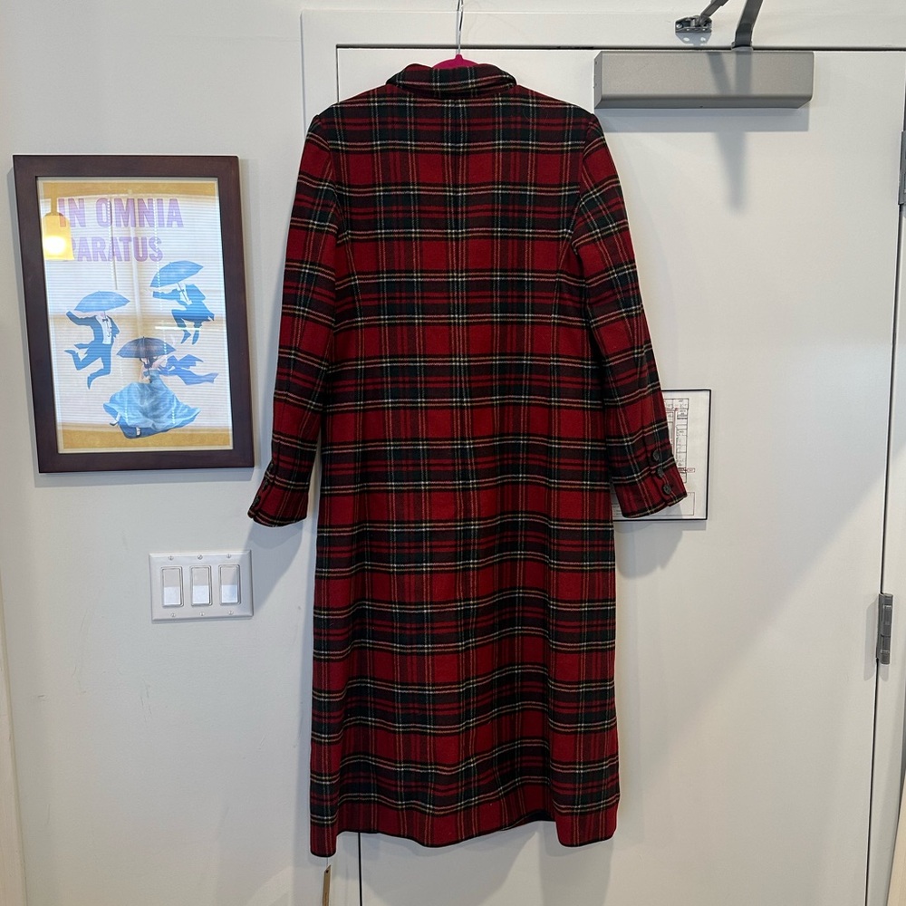 Reformation “Middlebury” red plaid wool blend coat M NWT - Picture 7 of 7